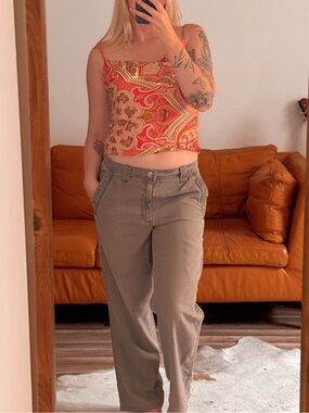 Y2K Paisley Cowl Neck Tank